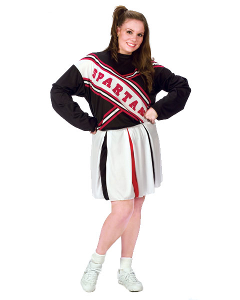 Plus Size Spartan Cheerleader Womens Costume - Click Image to Close