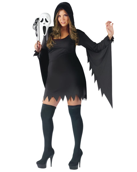 Plus Size Ghost Face Female Womens Costume - Click Image to Close