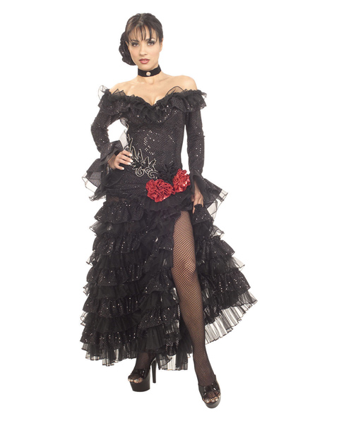 Senorita Costume in Black for Adults - Click Image to Close