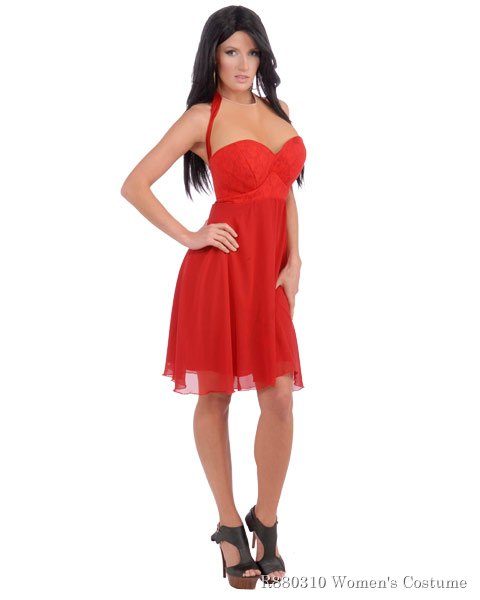 Womens Jersey Shore JWoww Red Dress Costume - Click Image to Close