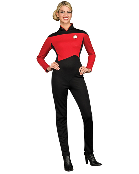 Star Trek TNG Adult Black and Red Jumpsuit - Click Image to Close