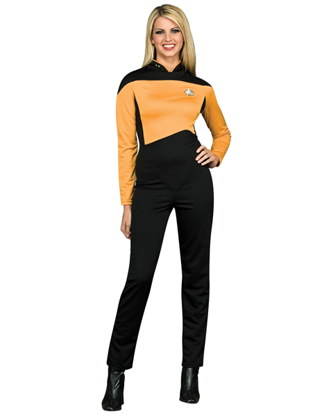 Star Trek TNG Adult Black and Gold Jumpsuit - Click Image to Close