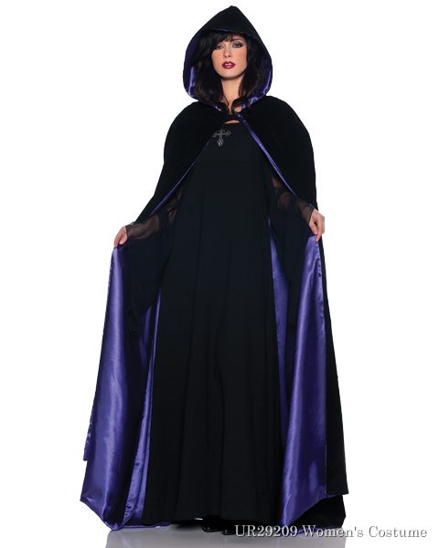 Womens Deluxe Velvet & Satin Cape - Click Image to Close