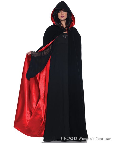 Womens Deluxe Velvet & Satin Cape - Click Image to Close