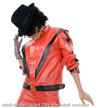 This Michael Jackson Thriller Adult Costume includes red