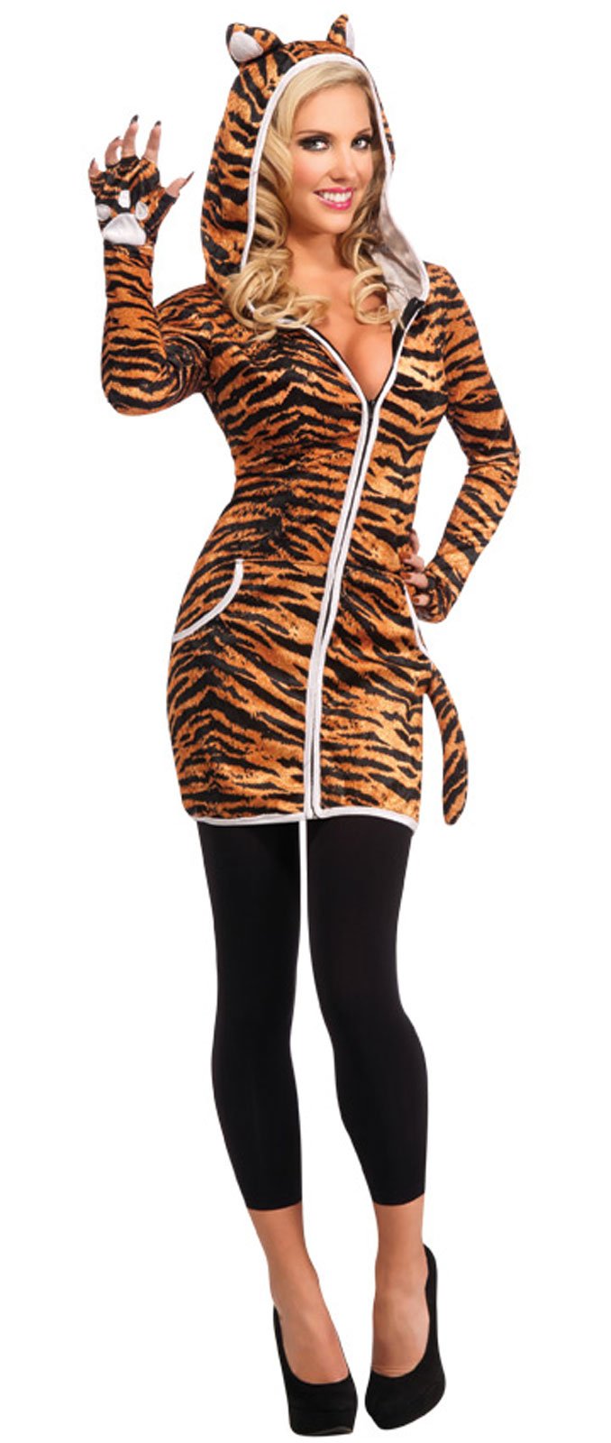 ...Adult Costume which includes a sexy striped crushed velvet hooded dress ...