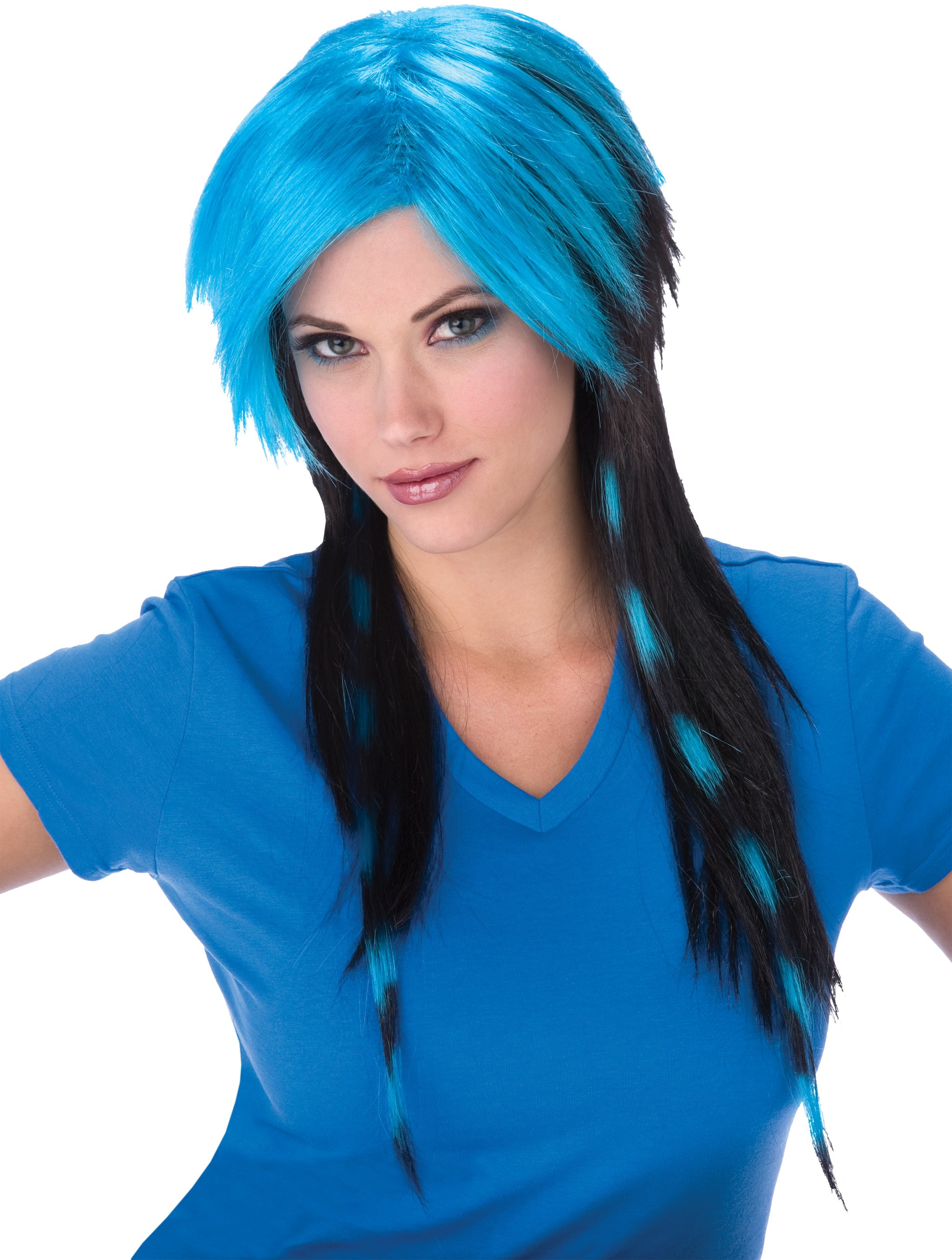 Blue Raccoon Tail Adult Wig.