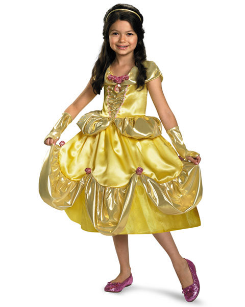 Deluxe Shimmer Disney Belle Girls Costume - In Stock : About Costume Shop