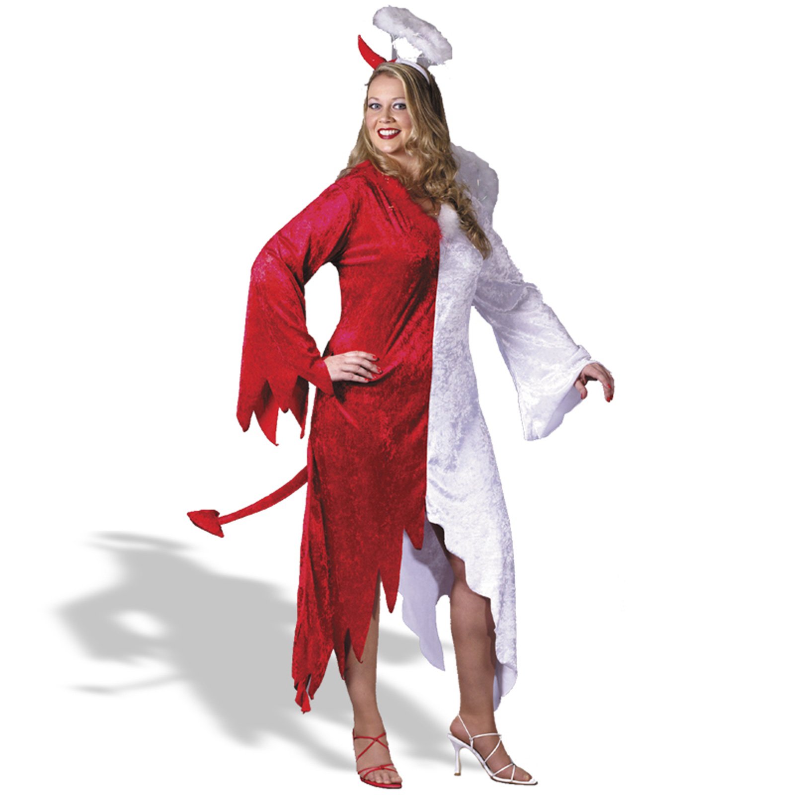 You'll never have to decide again with the 1/2 Devil, 1/2 Angel costum...