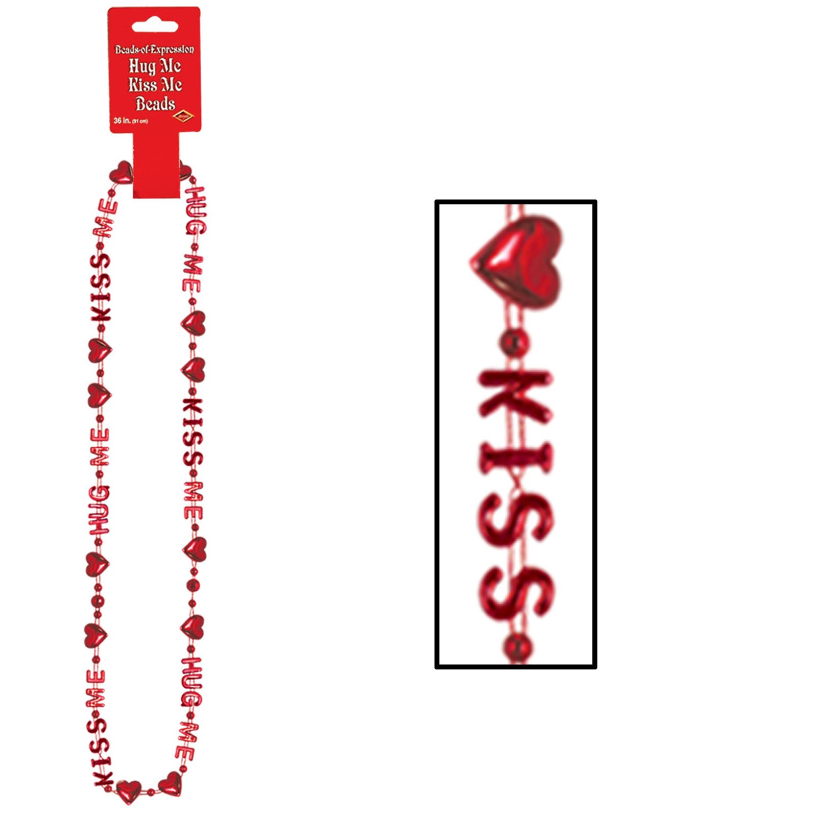 Heart, Hug Me, Kiss Me Beads (1 count) [Party Themes - Party Supply ...
