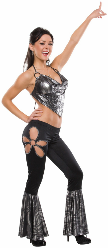The Boogie Baby costume includes a shimmering silver and black handkerchief...